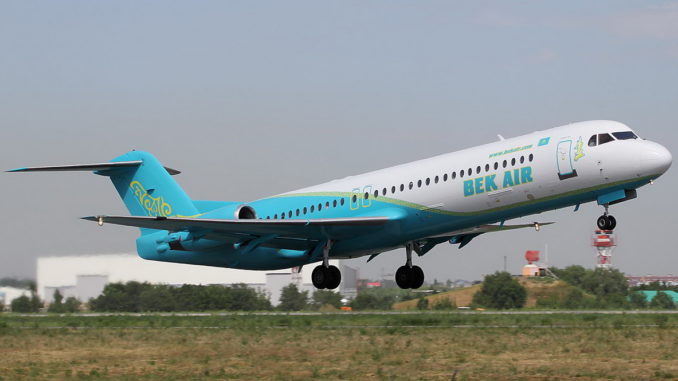 Bek Air plane damaged in time of luggage loading and passengers' boarding in airport of Almaty