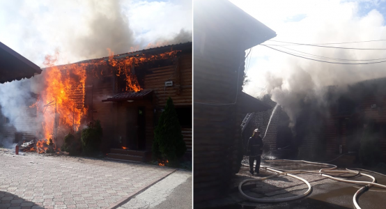 Big fire put out in bath complex in Almaty