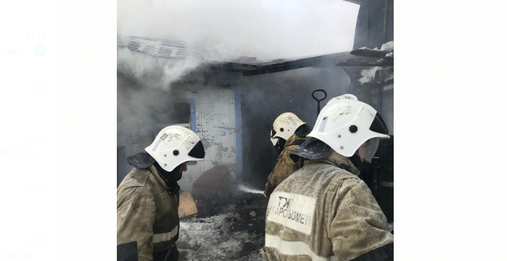 Жилой дом горел в Темиртау