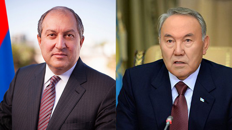 Назарбаев обсудил с президентом Саркисяном внутриполитическую ситуацию в Армении