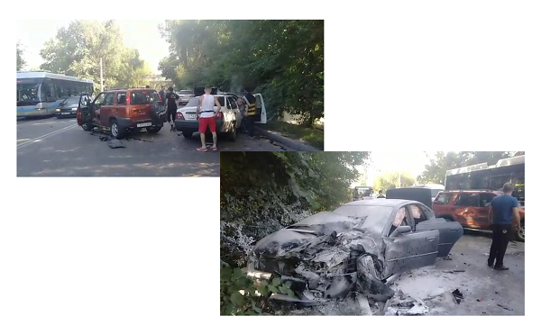 Четверо пострадали в результате ДТП с участием трех машин в Алматы