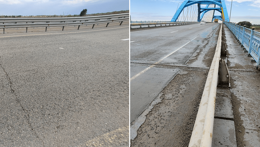 Десятки нарушений выявили на построенном в 2016 году мосту между Павлодаром и Аксу
