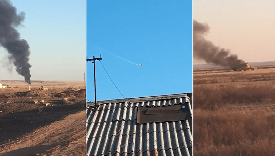 Крушение истребителя МИГ-31 под Карагандой попало на видео