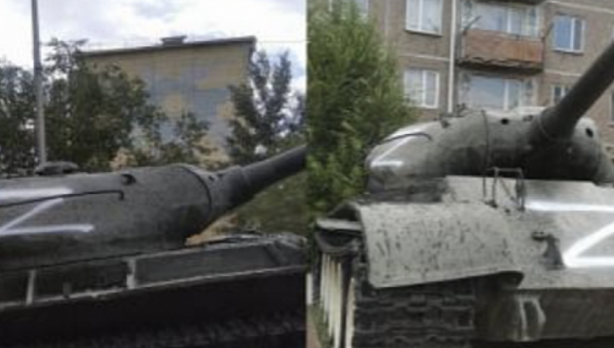 Нарисовавшего знак «Z» на танк арестовали в Карагандинской области