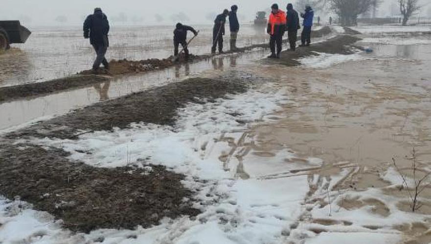 Придворовые территории затопило талыми водами в Жамбылской области