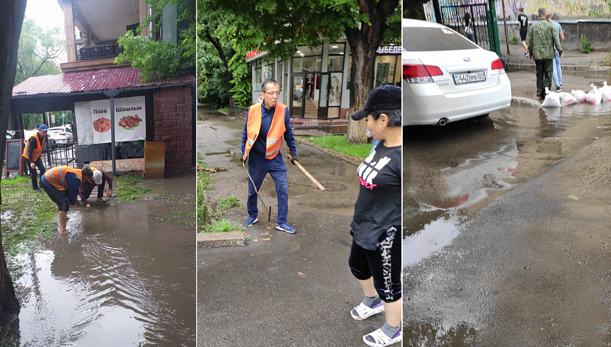Подтопления зафиксированы в 11 местах из-за сильного ливня в Алматы