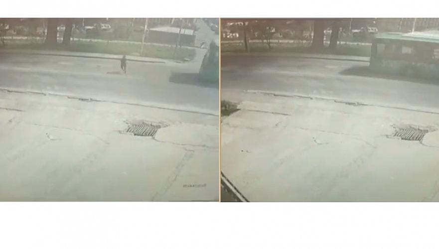 Алматинка госпитализирована после наезда автобуса (видео)