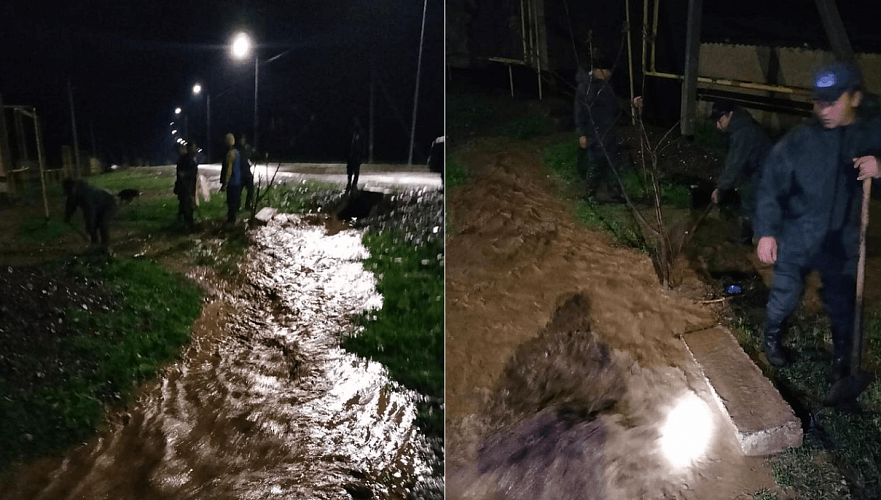 Подтопления из-за сильных дождей произошли в двух районах Туркестанской области