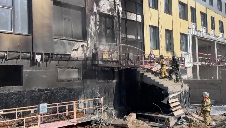 Пожар в строящейся школе произошел в Астане