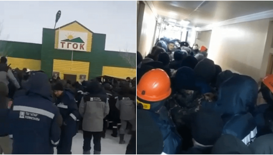 Работники ГОК массово потребовали выплат в Карагандинской области