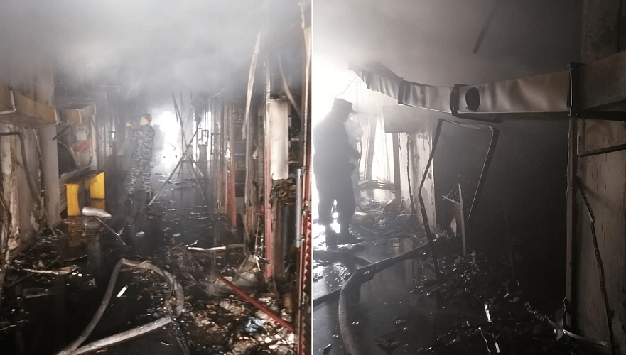 Пожар произошел в крупном торговом доме в Павлодаре