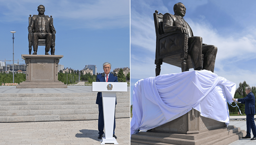 Токаев открыл еще один памятник Назарбаеву в Нур-Султане