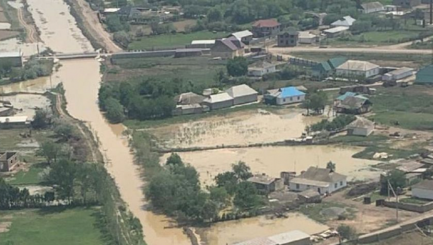 Вода в затопленных селах Мактааральского района пошла на убыль