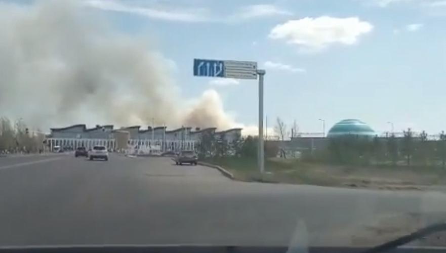 Крупный пожар в районе аэропорта Астаны удалось локализовать (видео)