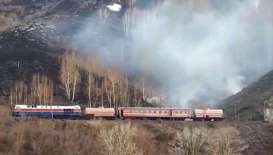 Пожар на левом берегу Иртыша в ВКО тушили с поезда и лодок