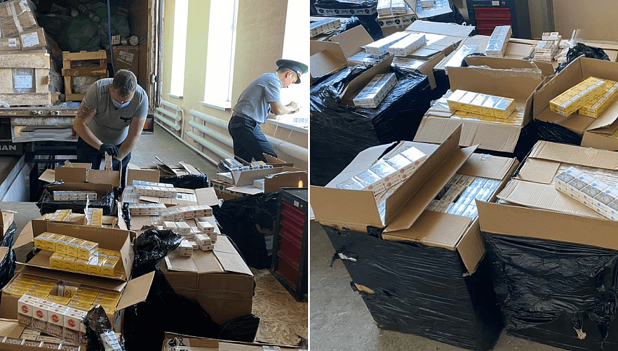 Крупную партию контрабандных сигарет нашли под грузом почтовой компании СDEK в СКО