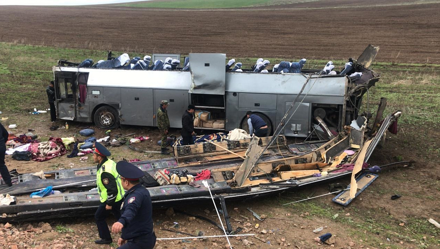 Гражданство 10 погибших в ДТП с автобусом близ Кордая установило МВД РК